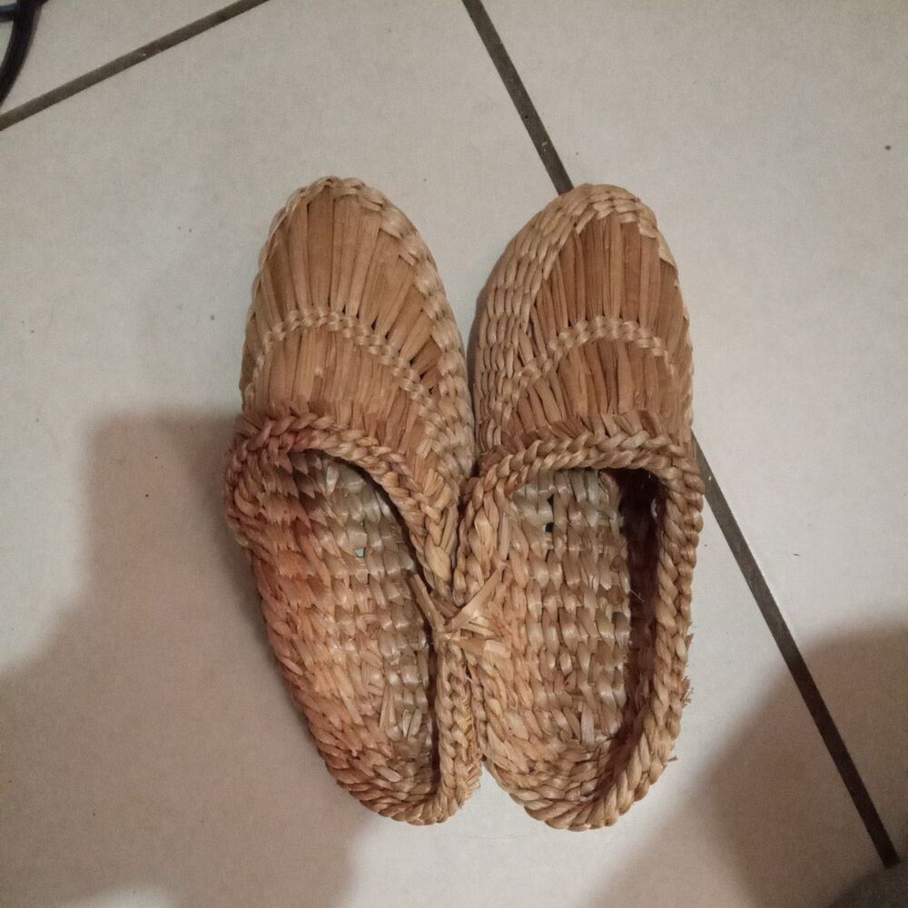 Thai Handmade Woven Water Hyacinth Spa Slippers Sandals #2